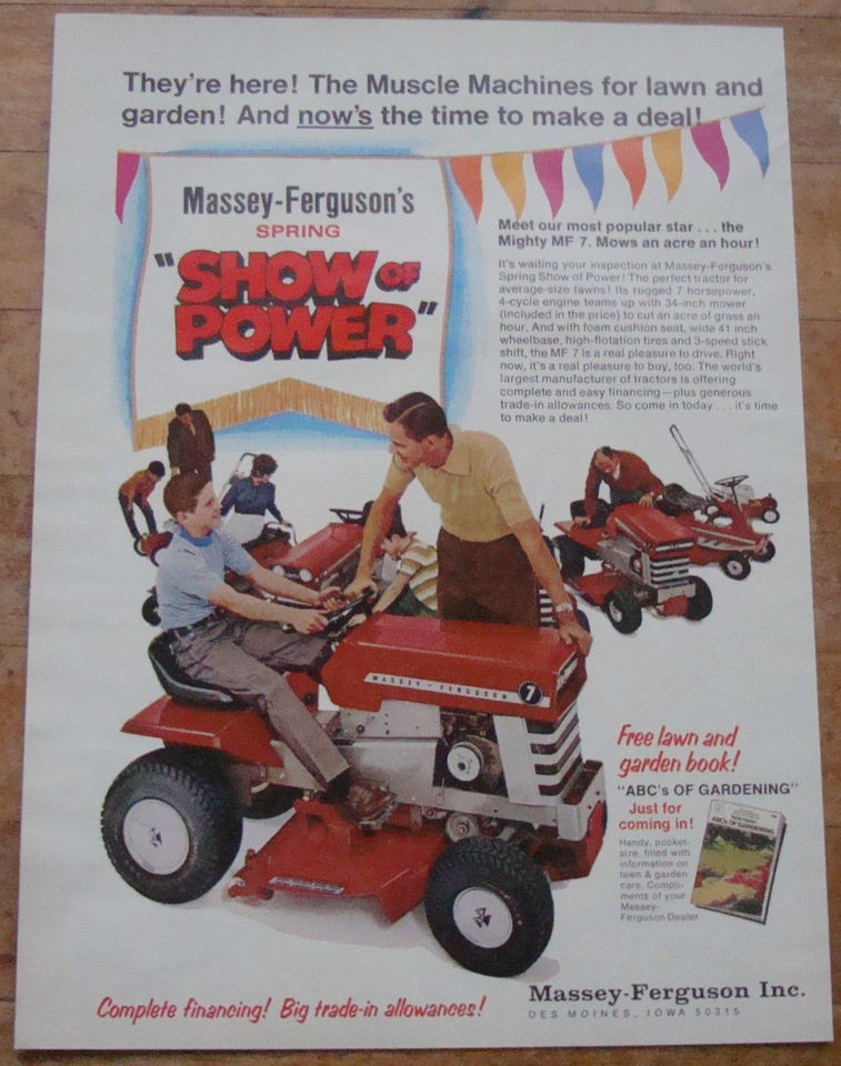 1971 MASSEY FERGUSON TRACTOR MOWER MF RIDE ON TRACTOR LAWNMOWER BOY 