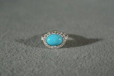 VINTAGE STERLING SILVER JOE ESPOSITO CUBIC ZIRCONIA TURQUOISE 