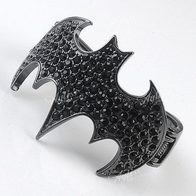   Black Bat Batman Crystal Cuff Bangle Bracelet Death Rock Gothic Punk