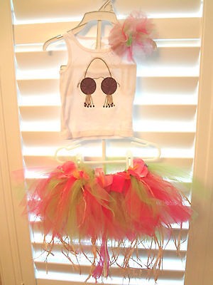 worn 1x Custom Handmade Tropical Luau Tutu Set from Etsy 12 18m; $ 