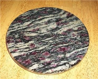   COASTER TRIVET COUNTER SAVER CUTTING BOARD PURPLE BLACK 7.5 DIAMETER