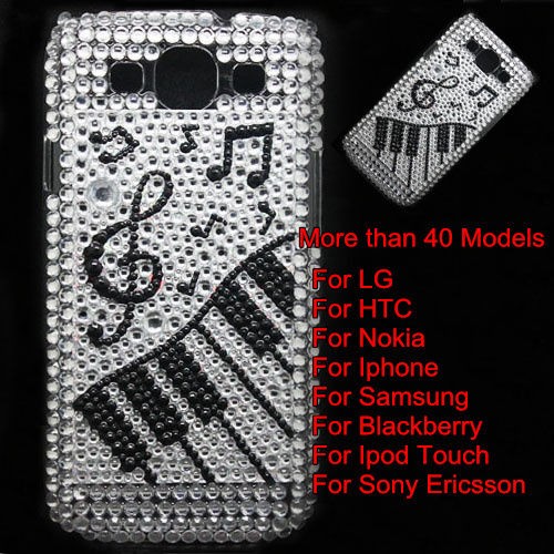 Music Piano Diamond Crystal Hard Back Case Cover Skin For Mobile Cell 