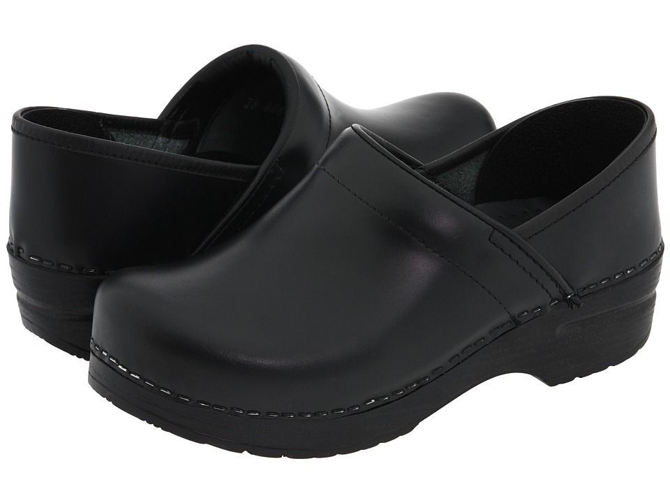 Dansko Mens Professional Closed Back Cabrio Leather Work Clogs Black 