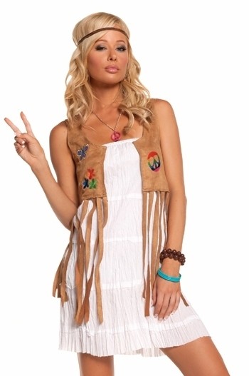 Sexy 60s 70s Outfit Hippie Girl Dress Halloween Costume