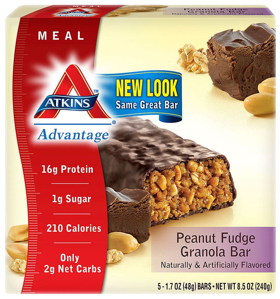 60 ATKINS PEANUT FUDGE GRANOLA LOSE WEIGHT LOSS POWER BAR SNACK FOOD 