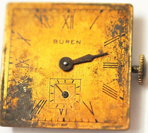 VINTAGE BUREN W SUB DIAL WRIST MOVEMENT 17 JEWELS #486