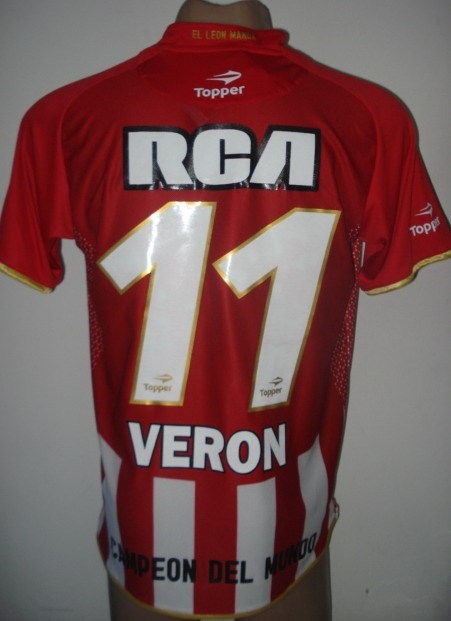 2010/11 ESTUDIANTES DE LA PLATA HOME SOCCER JERSEY VERON #11