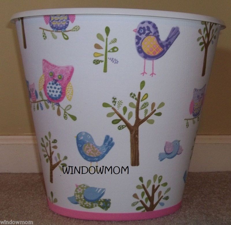 HAYLEY Owl Bird Wastebasket made with pottery barn kids girls trees 