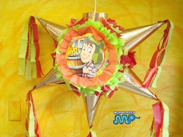 Pinata El Chavo Del 8 Ocho Star Shape Holds Candy Mex