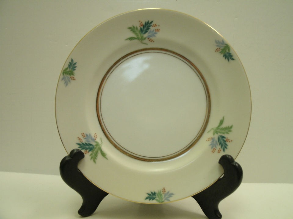   China Occupied Japan Green Gray Leaves & Red Berries   Bread Plate