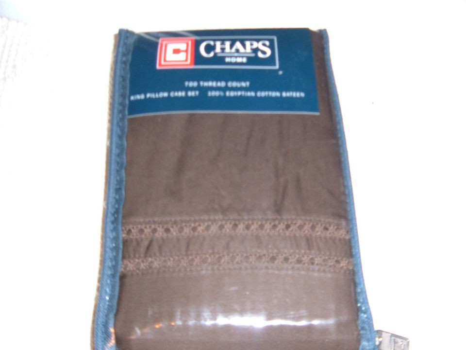 CHAPS Home Pillowcases Chadwick 700 Thread Count King Set  Chestnut 