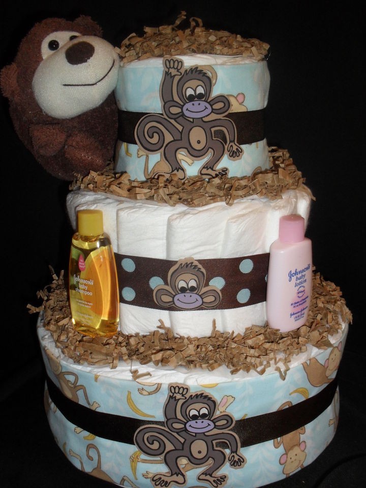 monkey diaper cakes in Diaper Cakes