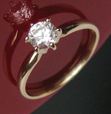 50c 14K SOLID YELLOW GOLD JEWELRY MAN MADE DIAMOND ENGAGEMENT 