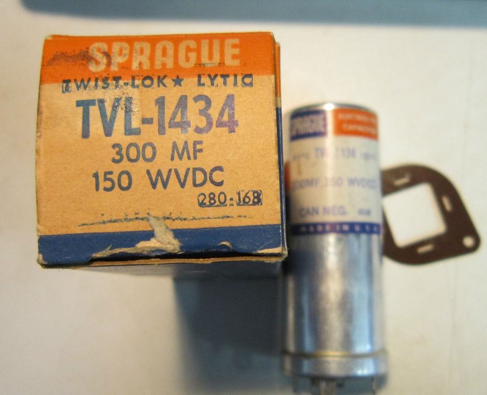 Sprague Capacitor Twist lok TVl 1434 300 MF 150 WVDC NOS Ham Radio Amp