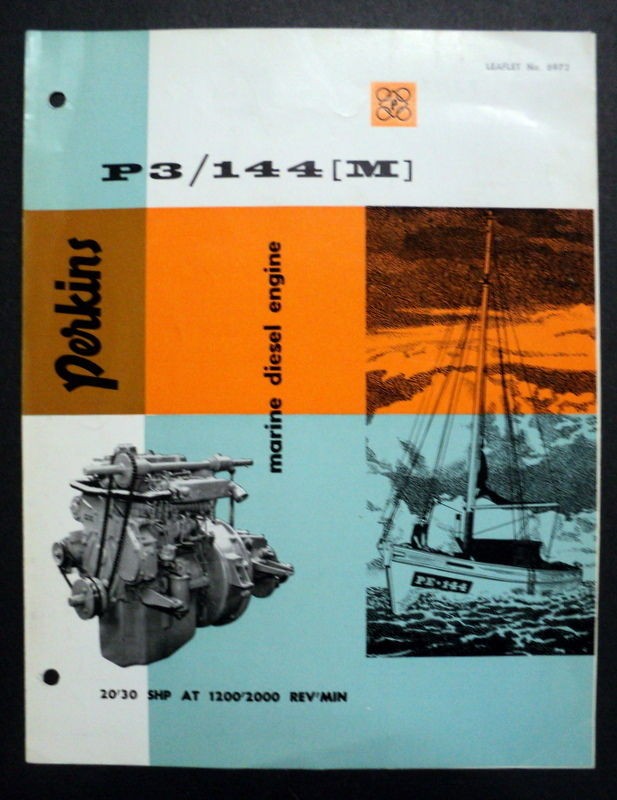 Perkins c 1962 P3/144M Marine Diesel Engines Boat Brochure