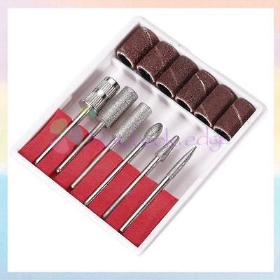 Nail Art 6 Diamond Drill File BITS Set For Manicure Electric Machine 