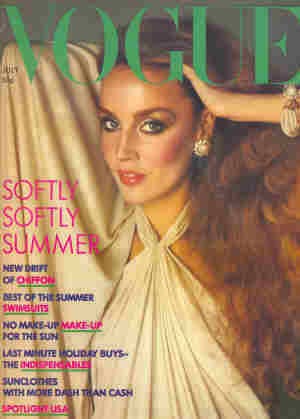 VOGUE BRITISH July 1976 Barry Lategan Jerry Hall Ossie Clark Celia 