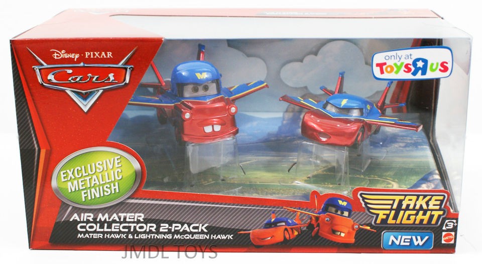 Disney Cars TAKE FLIGHT AIR MATER COLLECTOR 2 PACK METALLIC MATER HAWK 