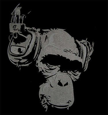 DJ MONKEY Headphones Mens Club Party T SHIRT music hip hop trance 