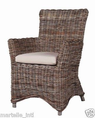   Arm Chair Hand Woven Cushion Driftwood Finish New Key Largo Style New