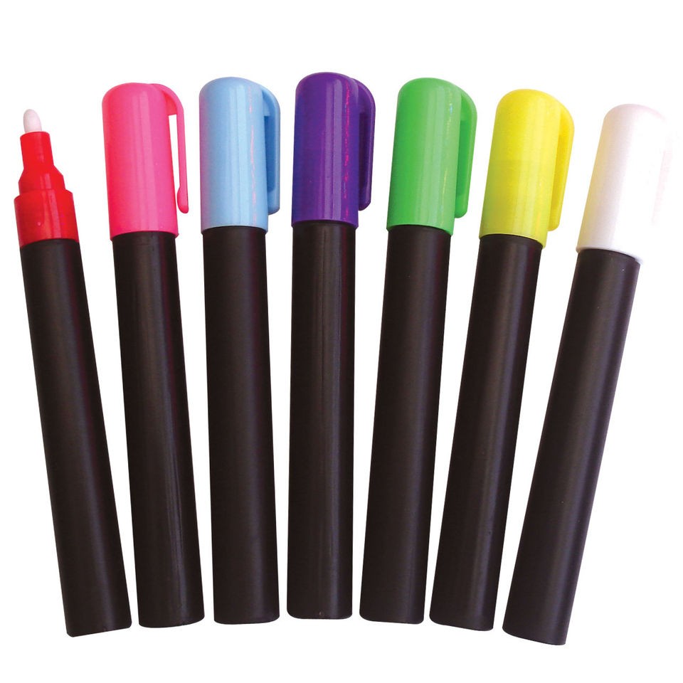 Dry Erase Liquid Chalk Neon Fluorescent Menu board Markers Set   4MM 