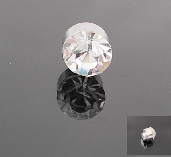   or Clear Crystal Magnet Earring Unisex Mens Earring Big ER018