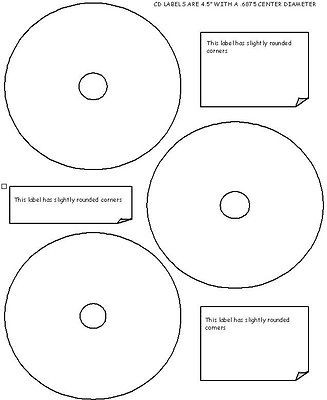 BLANK GLOSSY 3 UP CD DVD MEDIA LABELS 300 LABELS 100 SHEETS FOR LASER 