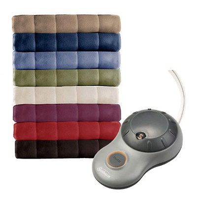 Sunbeam Electric Heated Fleece Blanket Royal Dreams   Twin Full Queen 