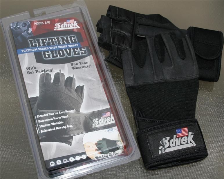 Schiek 540 Platinum Lifting Gloves Wrist Wraps   SMALL   Strength 