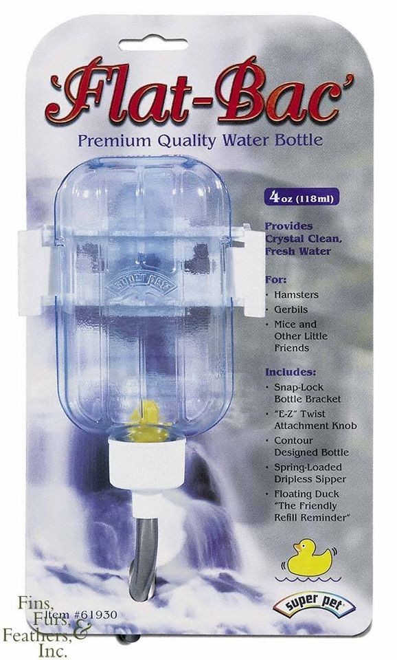 Super Pet Flat Bac` Water Bottle for Dwarf Hamsters, M