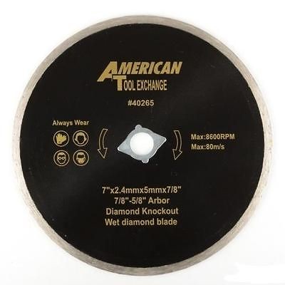 Wet Diamond Blade w/ Diamond Knock Perfect for Tile Saws Marble 