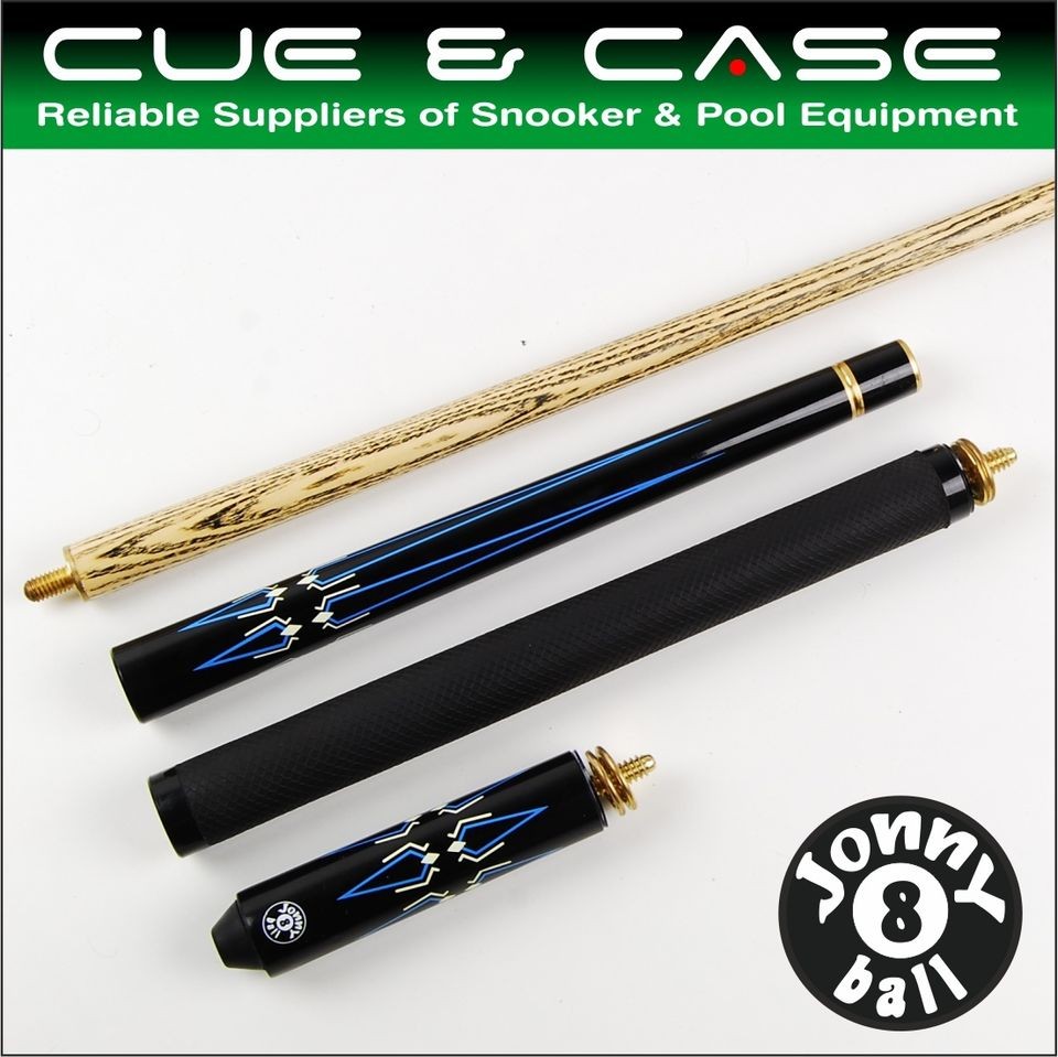 Jonny 8 Ball BLUE INCA 10mm Tip Adjustable 4 Piece Ash Pool Cue 