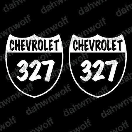CHEVROLET 327 SHIELD badge emblem decal sticker