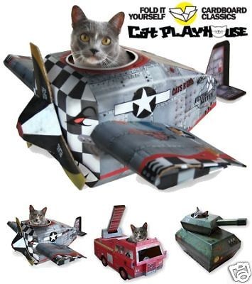 Suck UK Cat Play House  Fire Truck, Tank, Jet DIY Model