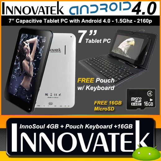 ANDROID 4.0 7 Tablet PC 1.5Ghz 3D HDMI Capacitive Innovatek InnoSoul 