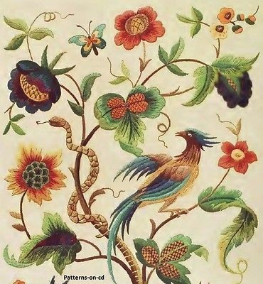 Jacobean hand Embroidery Designs for floss thread embroidery how to 