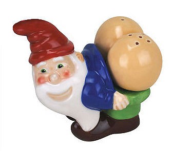 Mooning Gnome Salt & Pepper Shaker Set   Butt Cheek Shakers Best Rear 