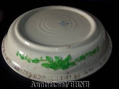   10 1/2 Green Roses Pie Plate OvenServe Homer Laughlin Dinnerware