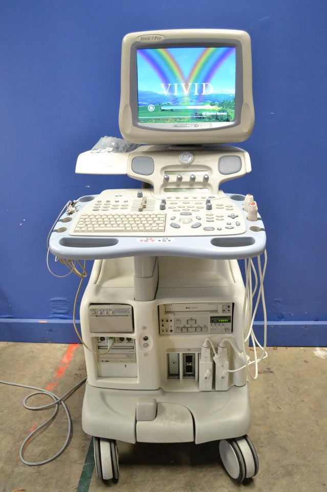 GE VIVID 7 PRO BEP2 Ultrasound w/ EchoPac 2.6.4 2D/3D/4D Color Doppler