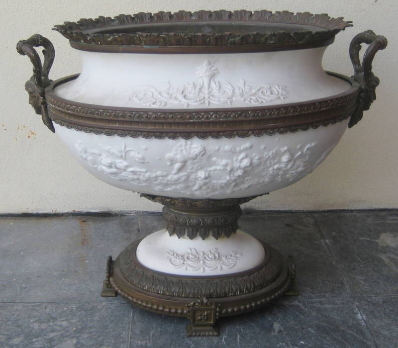 Barbedienne Bronze & Bisque French Centerpiece Bowl