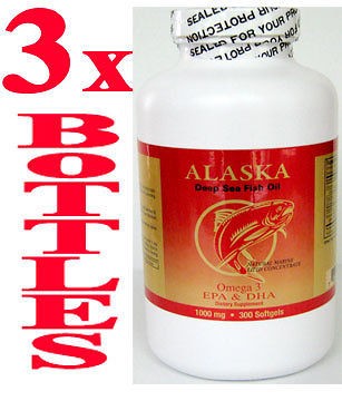 3x Omega 3 =900caps,Alask​a Deep Sea Fish Oil, EPA DHA,