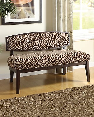 New in box decorative art deco bench animal/zebra print new