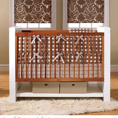 DWELL STUDIO BRAND NEW CHOCOLATE DOTS 4 PIECE CRIB BEDDING SET