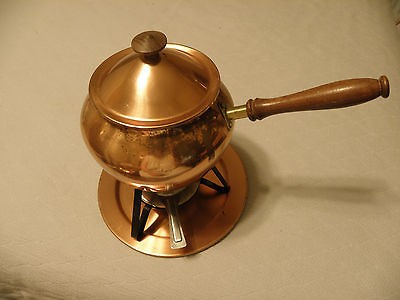 Copper fondue set, marked Tagus, Portugal, R72