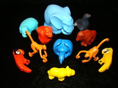Vintage FISHER PRICE Little People COMPLETE SET OF ZOO ANIMALS #916 
