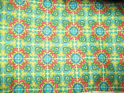 Lost Isle de Paradiso Moroccan tile fabric, 1 1/2 yards new