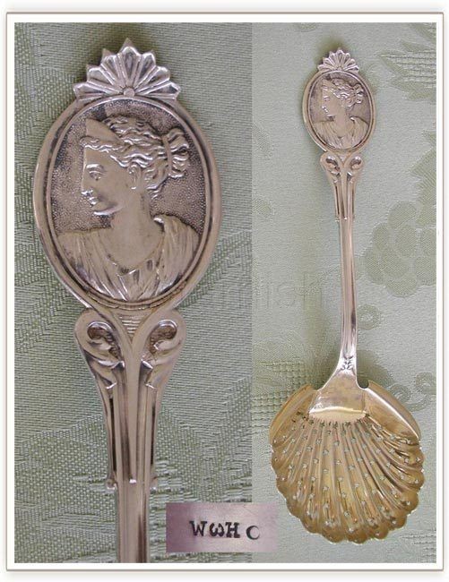 Spectacular Wood & Hughes DIANA MEDALLION Sugar Sifter