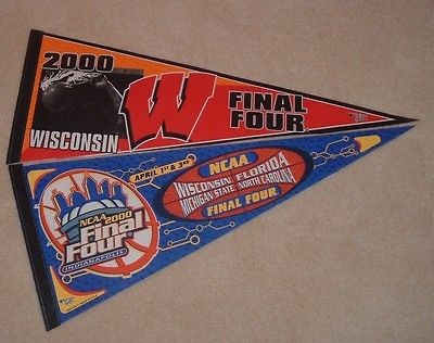 NCAA 2000 Wisconsin Badgers Final Four Pennant Lot of 2