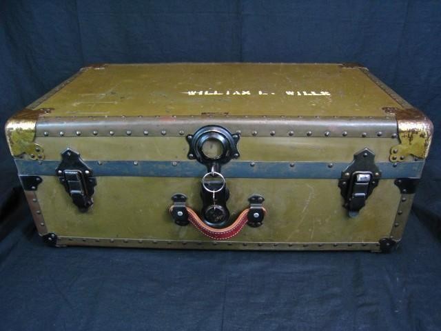   31 WWII Amelia Earhart Army Steamer Trunk Military Navy Footlocker