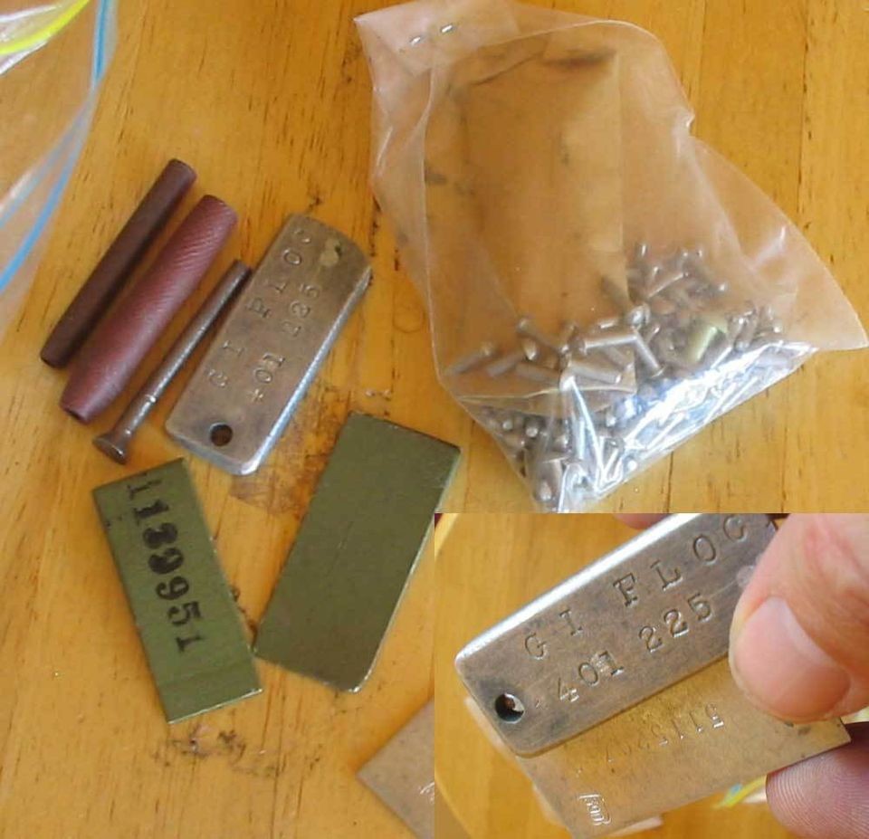 Vtg 1940s GI JUNK DRAWER RANDOM JUNK AND DOG TAGS from Footlocker 